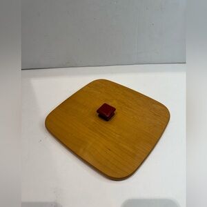 Longaberger Woodcrafts Basket Lid with Red Knob